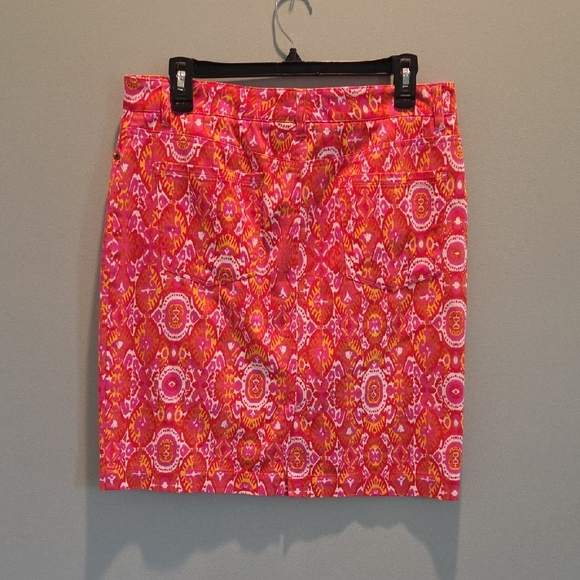 Jones New York Sport Pencil Skirt Stretch Multi-colored Patterned Size 8 Cotton - Picture 6 of 13